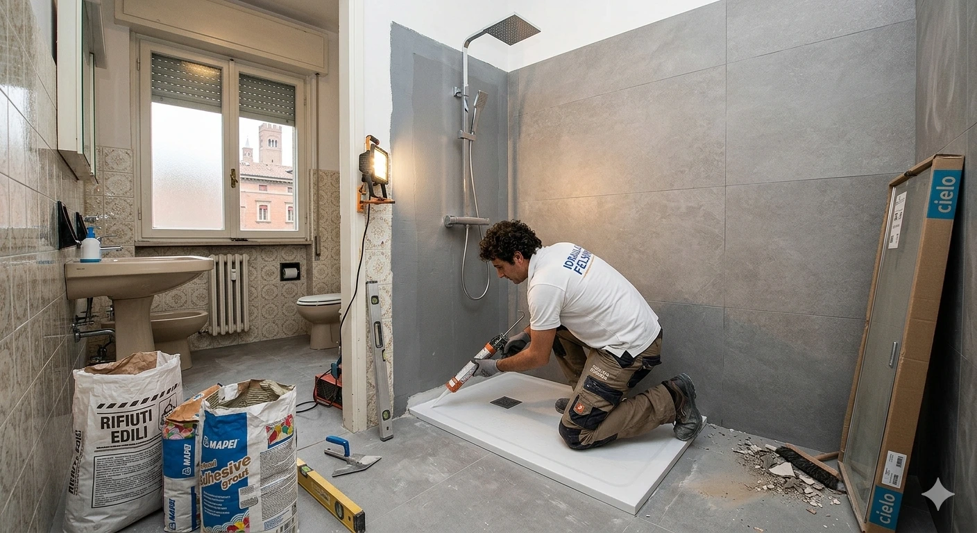 Rifacimento bagno realizzato da professionisti locali in Emilia-Romagna